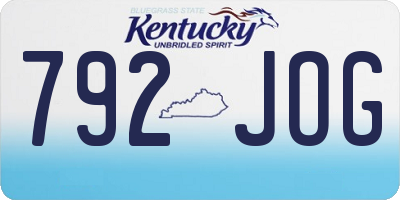 KY license plate 792JOG