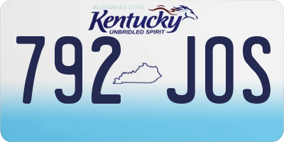 KY license plate 792JOS