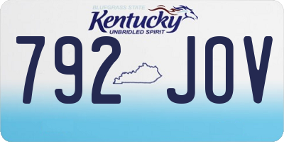 KY license plate 792JOV