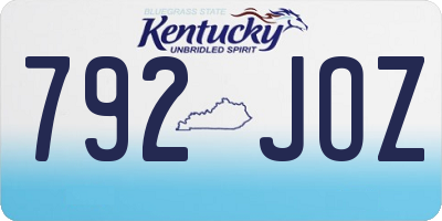 KY license plate 792JOZ