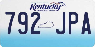 KY license plate 792JPA