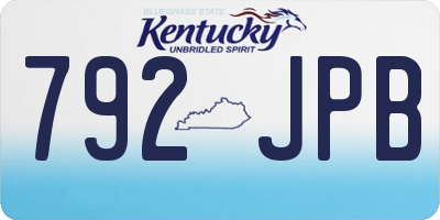 KY license plate 792JPB