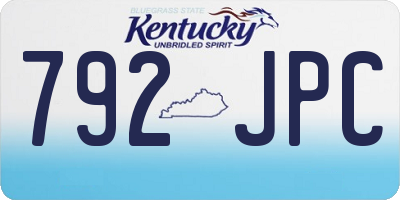 KY license plate 792JPC