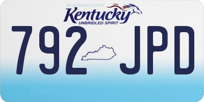 KY license plate 792JPD