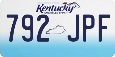 KY license plate 792JPF