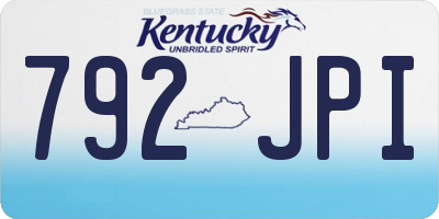 KY license plate 792JPI