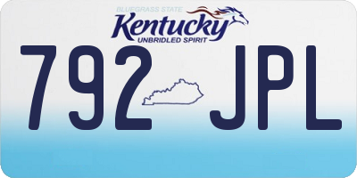 KY license plate 792JPL