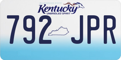 KY license plate 792JPR