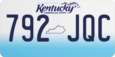KY license plate 792JQC