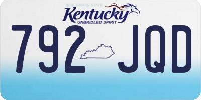 KY license plate 792JQD