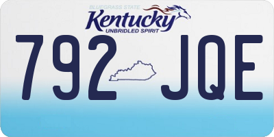 KY license plate 792JQE
