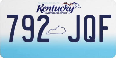 KY license plate 792JQF