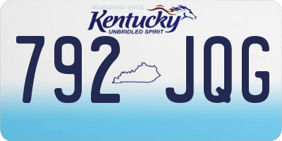KY license plate 792JQG