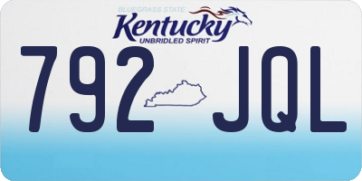 KY license plate 792JQL