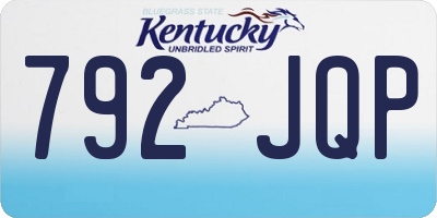 KY license plate 792JQP