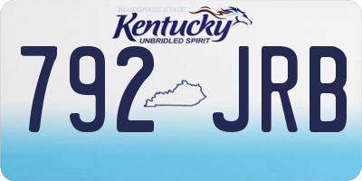 KY license plate 792JRB