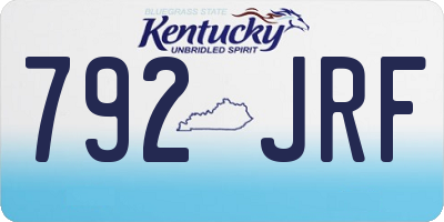 KY license plate 792JRF