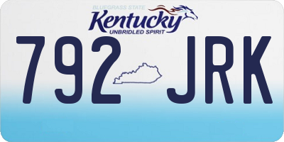 KY license plate 792JRK