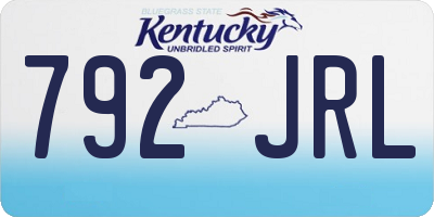 KY license plate 792JRL