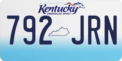 KY license plate 792JRN