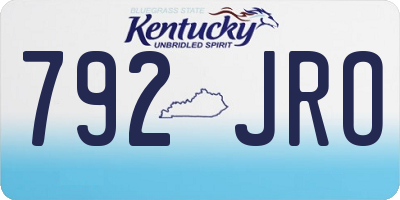 KY license plate 792JRO