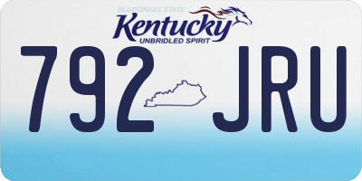 KY license plate 792JRU