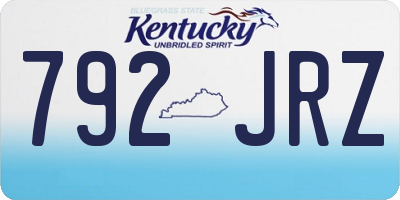 KY license plate 792JRZ