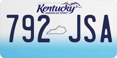 KY license plate 792JSA