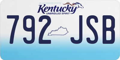 KY license plate 792JSB