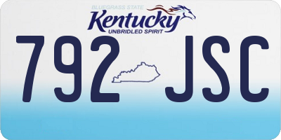 KY license plate 792JSC