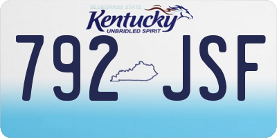 KY license plate 792JSF