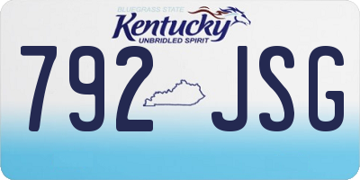 KY license plate 792JSG