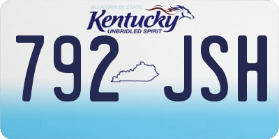 KY license plate 792JSH