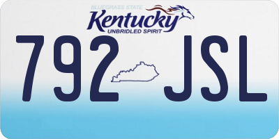 KY license plate 792JSL