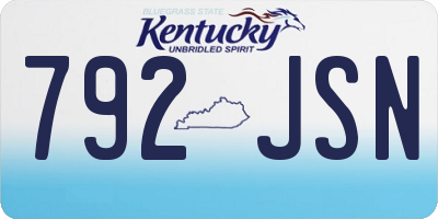 KY license plate 792JSN