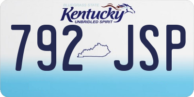 KY license plate 792JSP