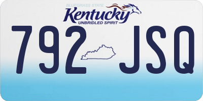 KY license plate 792JSQ