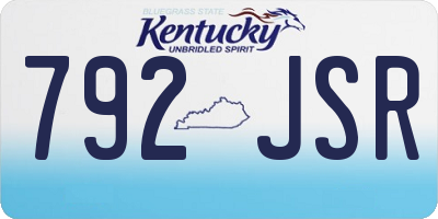 KY license plate 792JSR
