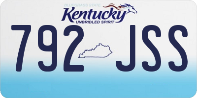 KY license plate 792JSS