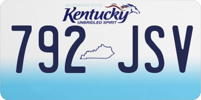 KY license plate 792JSV