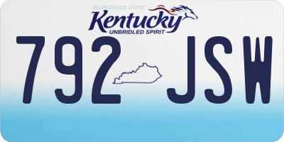 KY license plate 792JSW