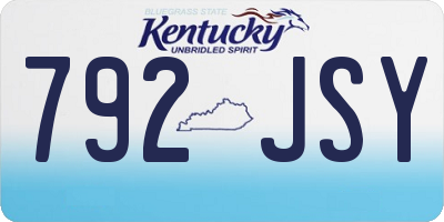 KY license plate 792JSY