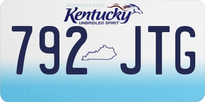 KY license plate 792JTG