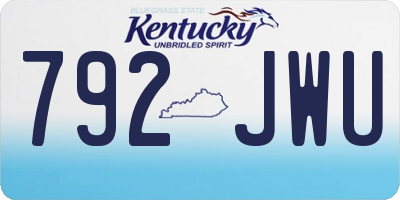 KY license plate 792JWU