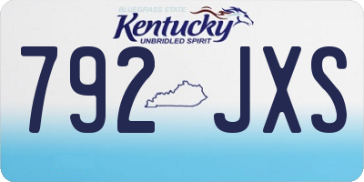 KY license plate 792JXS