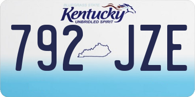 KY license plate 792JZE