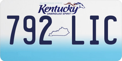 KY license plate 792LIC