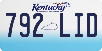 KY license plate 792LID