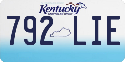 KY license plate 792LIE