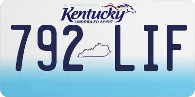 KY license plate 792LIF